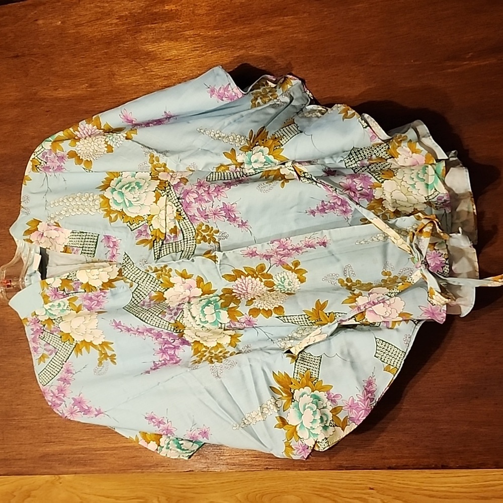 Oriental print poncho top
